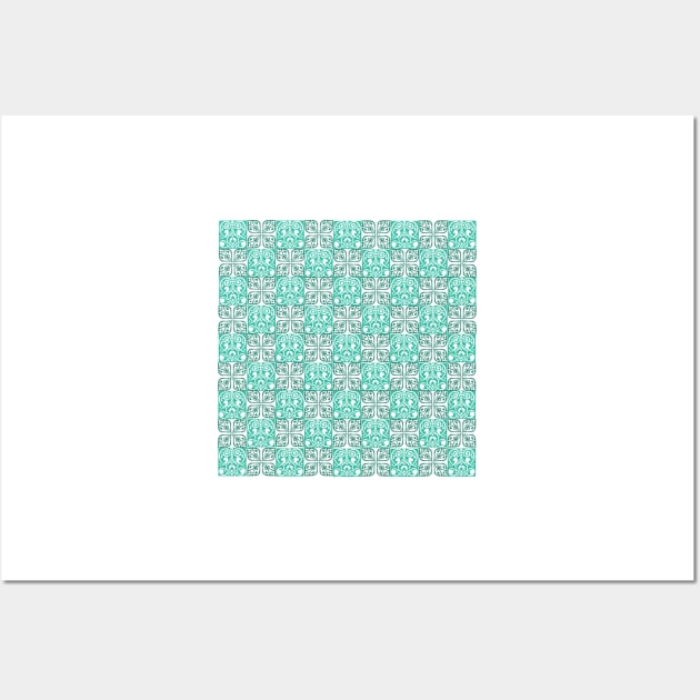 Portuguese turquoise blue tile pattern Wall Art by SamridhiVerma18